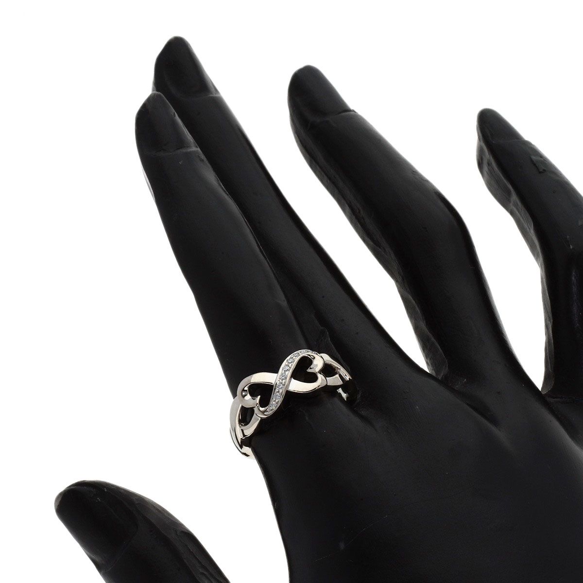 Tiffany & Co Double Loving Heart Diamond Ring 18k White Gold — view 6