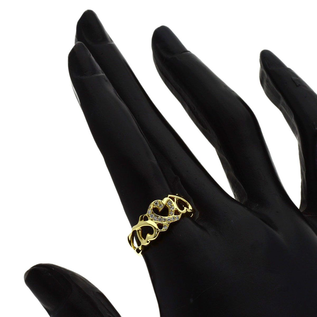 Tiffany & Co Triple Loving Heart Diamond Ring 18k Yellow Gold — view 8
