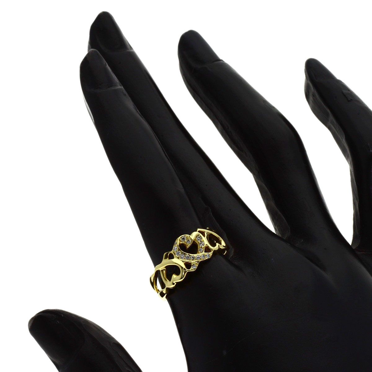 Tiffany & Co Triple Loving Heart Diamond Ring 18k Yellow Gold — view 8