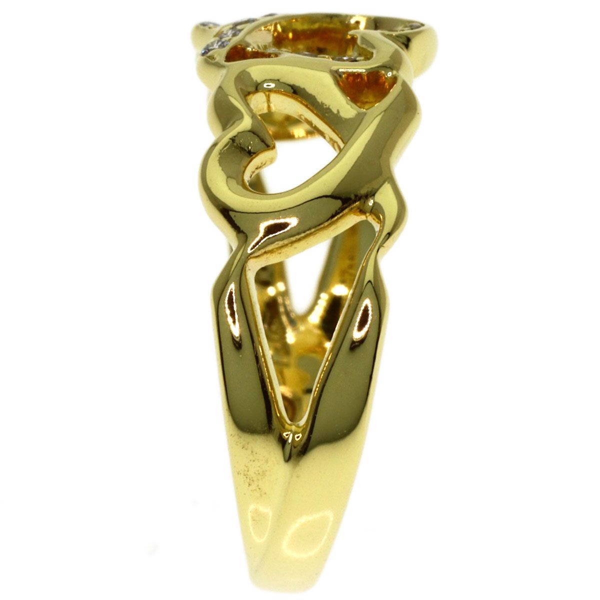 Tiffany & Co Triple Loving Heart Diamond Ring 18k Yellow Gold — view 3