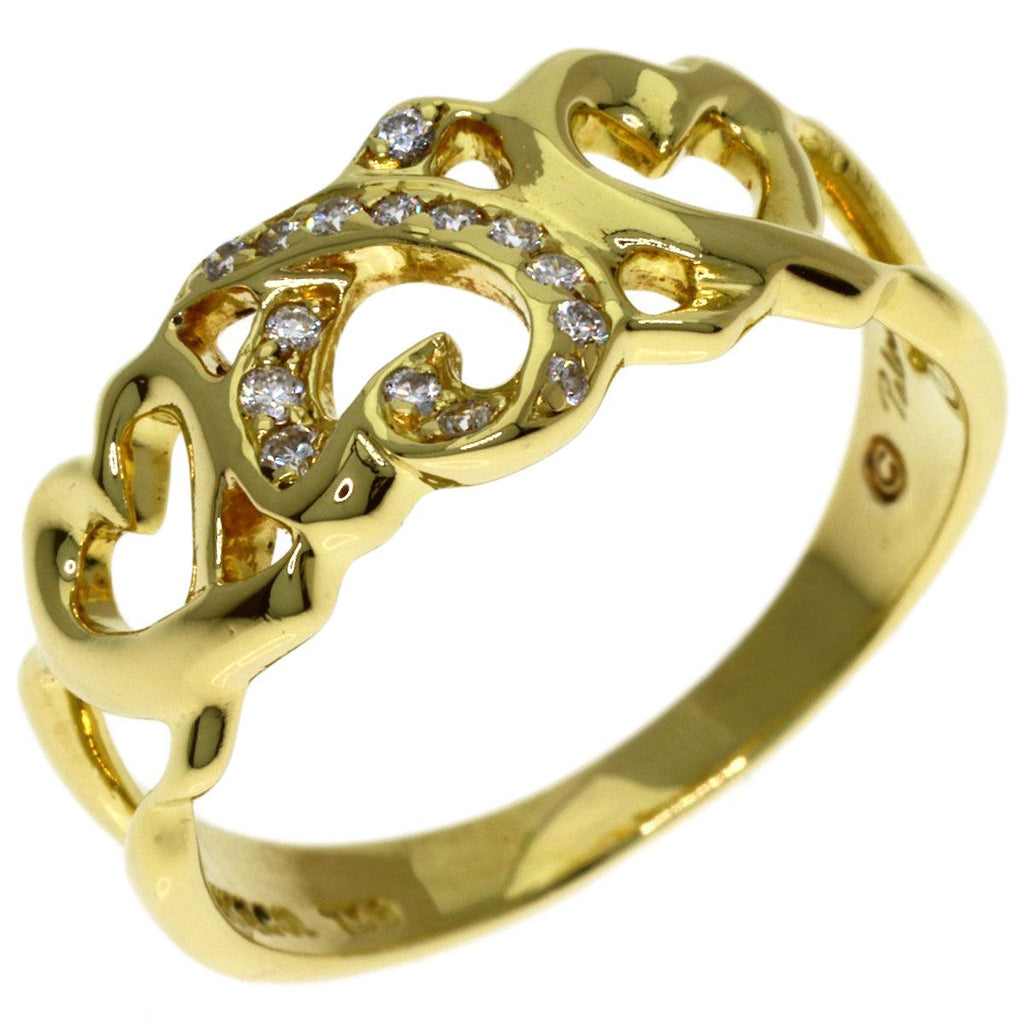 Tiffany & Co Triple Loving Heart Diamond Ring 18k Yellow Gold — view 2