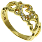 Tiffany & Co Triple Loving Heart Diamond Ring 18k Yellow Gold