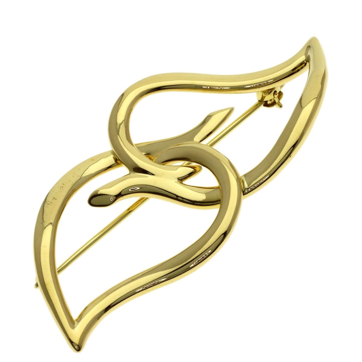 Tiffany & Co Double Leaf Brooch 18k Yellow Gold