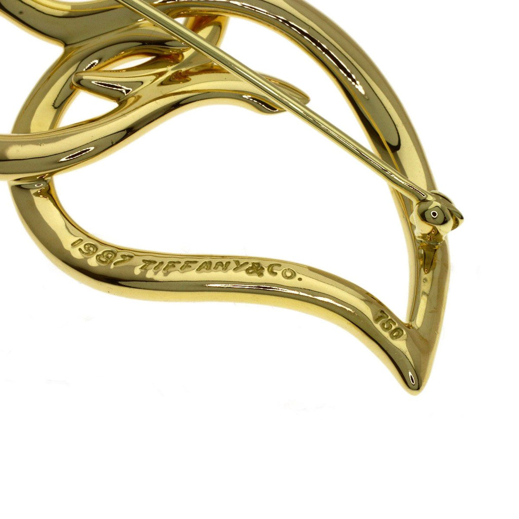 Tiffany & Co Double Leaf Brooch 18k Yellow Gold — view 4