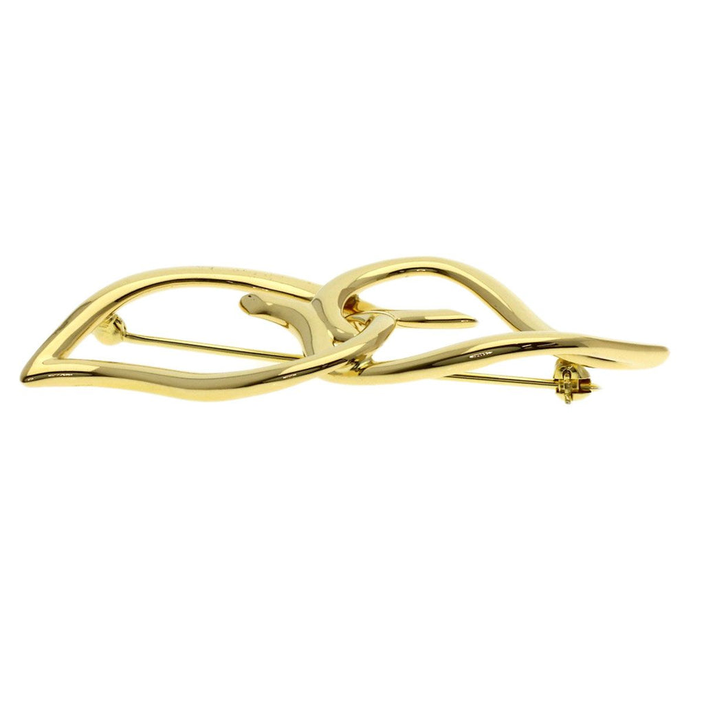 Tiffany & Co Double Leaf Brooch 18k Yellow Gold — view 3
