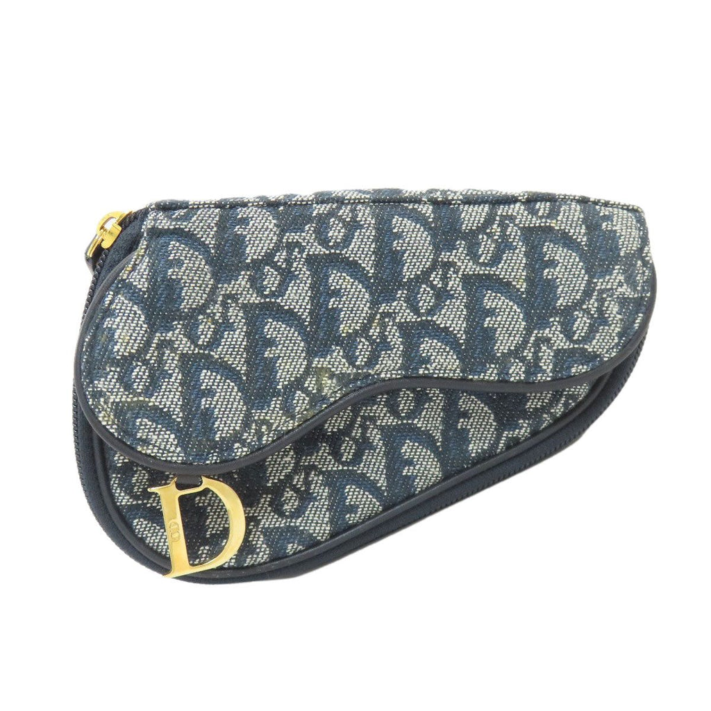Dior Saddle Trotter Pattern Makeup Pouch Canvas