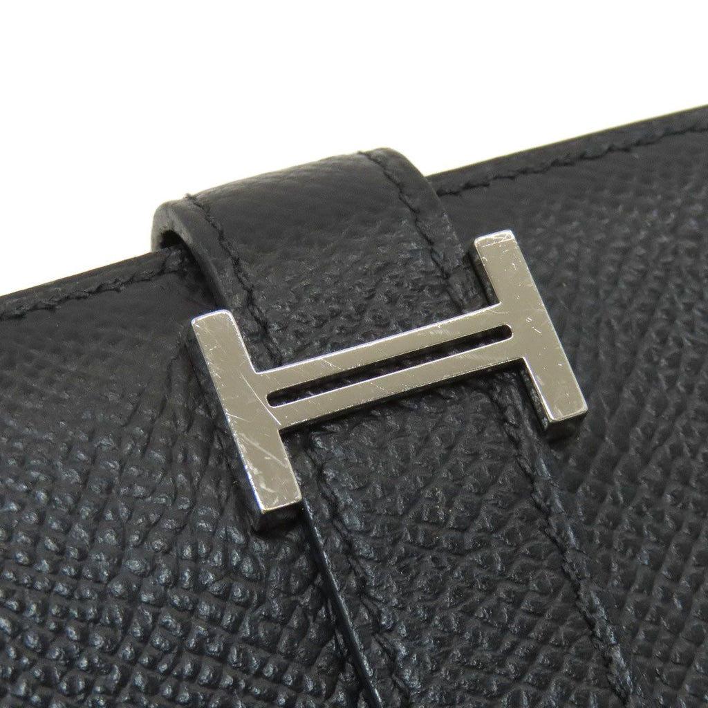 Hermes Bearn Compact Silver Bifold Wallet Epsom — view 9