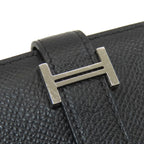 Hermes Bearn Compact Silver Bifold Wallet Epsom — view 9
