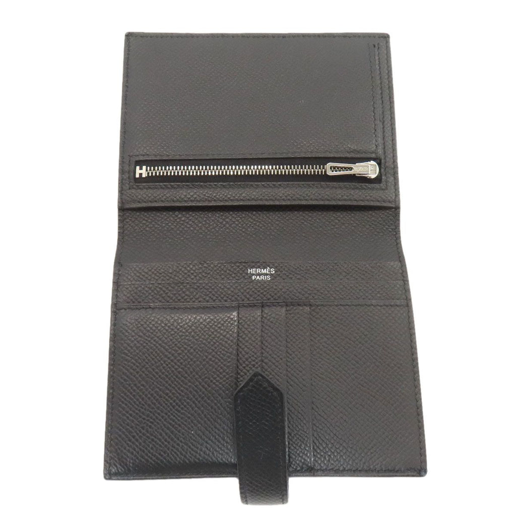 Hermes Bearn Compact Silver Bifold Wallet Epsom — view 4