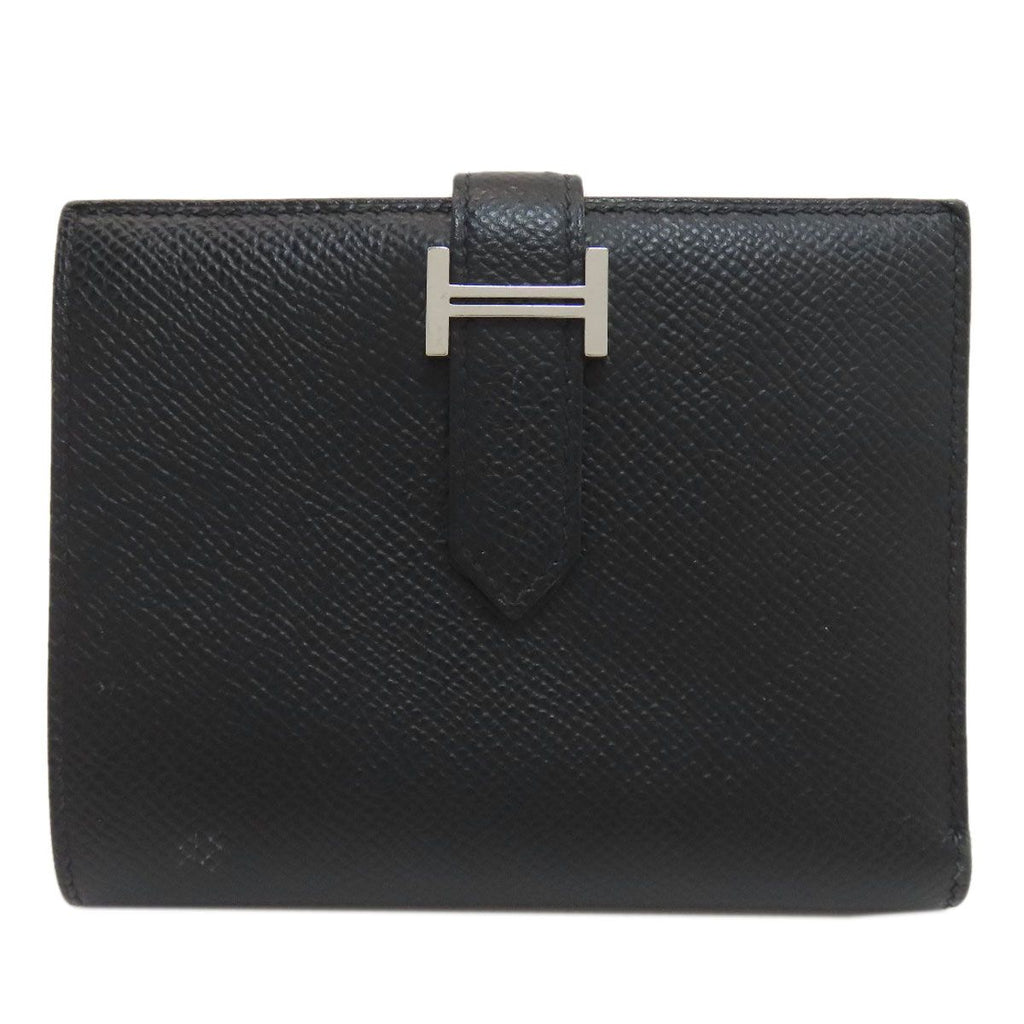 Hermes Bearn Compact Silver Bifold Wallet Epsom
