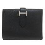 Hermes Bearn Compact Silver Bifold Wallet Epsom