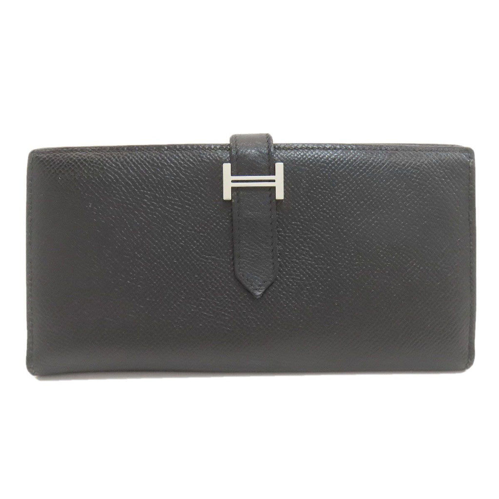 Hermes Bearn Souffle Silver Wallet Epsom