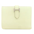 Hermes Bearn Compact Vert Fizz Silver Bifold Wallet Veau Epsom