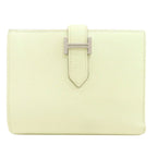 Hermes Bearn Compact Vert Fizz Silver Bifold Wallet Veau Epsom