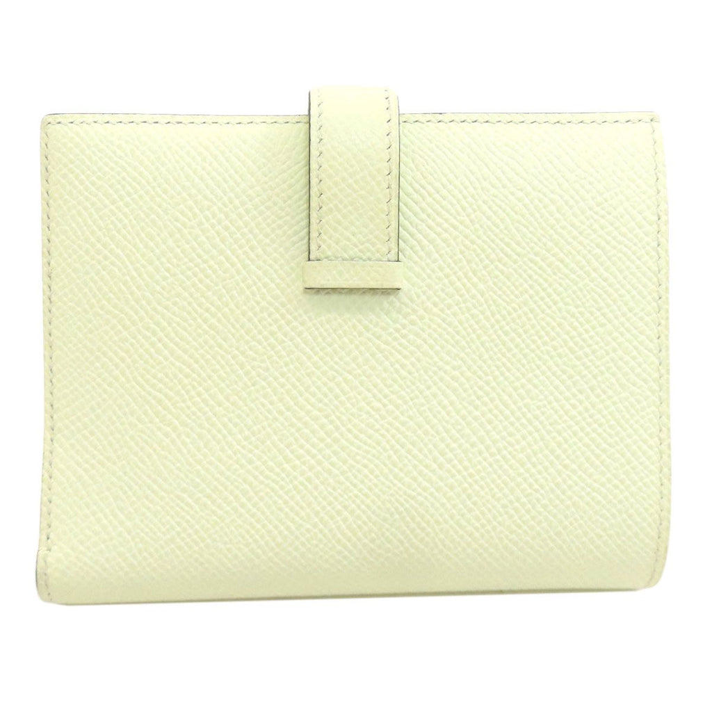 Hermes Bearn Compact Vert Fizz Silver Bifold Wallet Veau Epsom — view 2