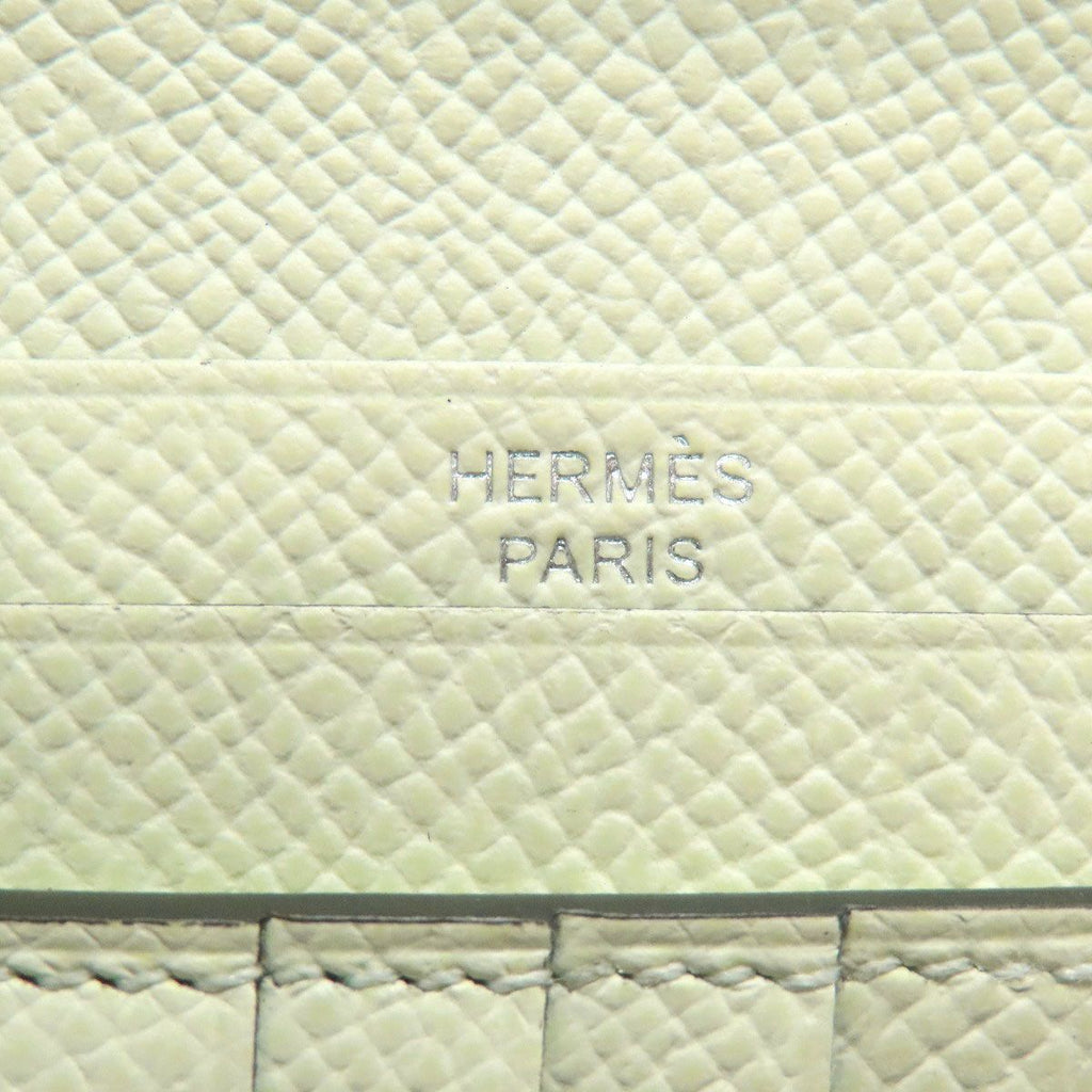 Hermes Bearn Compact Vert Fizz Silver Bifold Wallet Veau Epsom — view 7