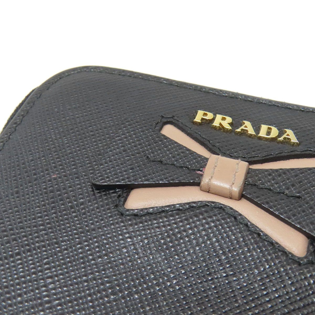 Prada Ribbon Motif Coin Case Saffiano — view 8