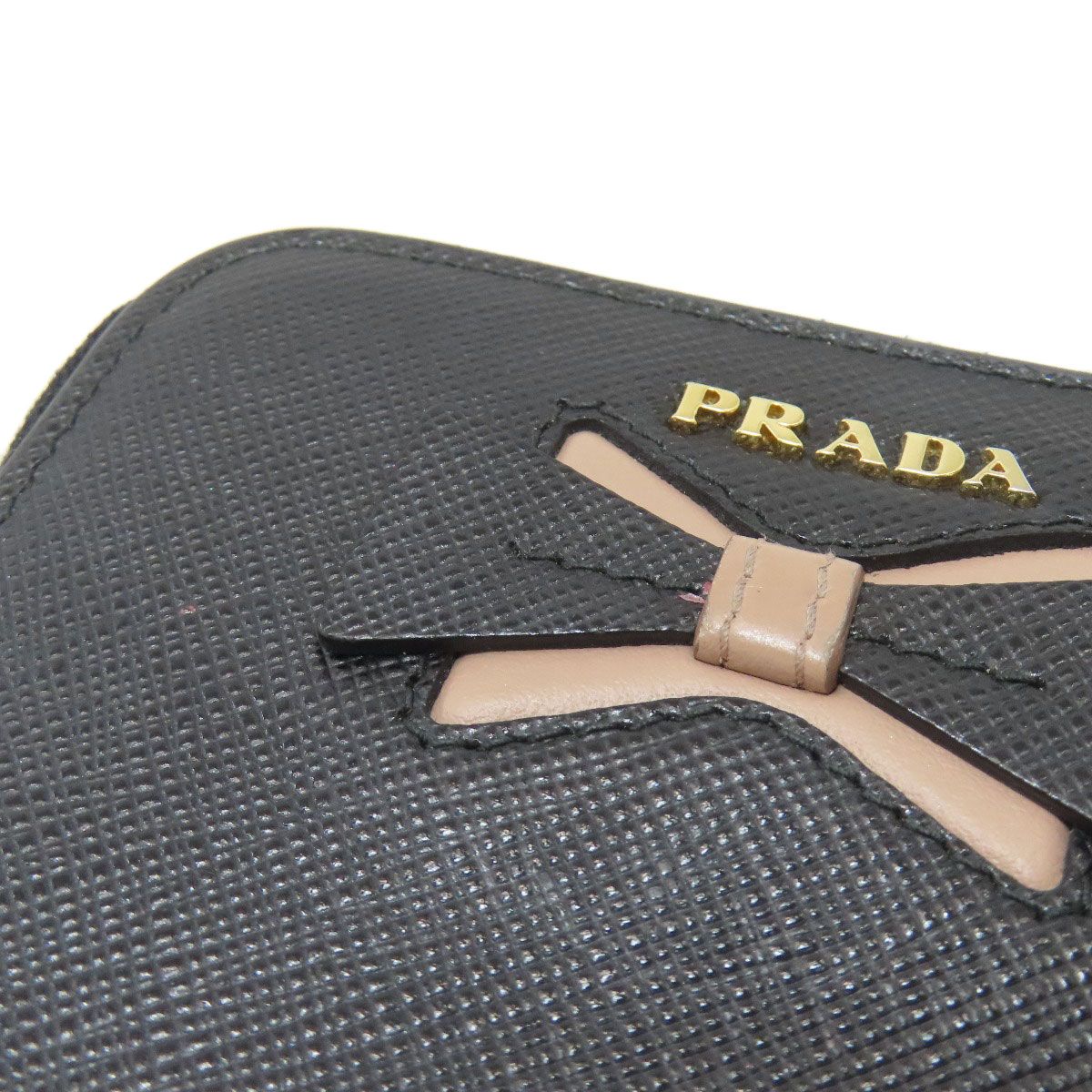 Prada Ribbon Motif Coin Case Saffiano — view 8