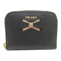 Prada Ribbon Motif Coin Case Saffiano