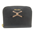 Prada Ribbon Motif Coin Case Saffiano