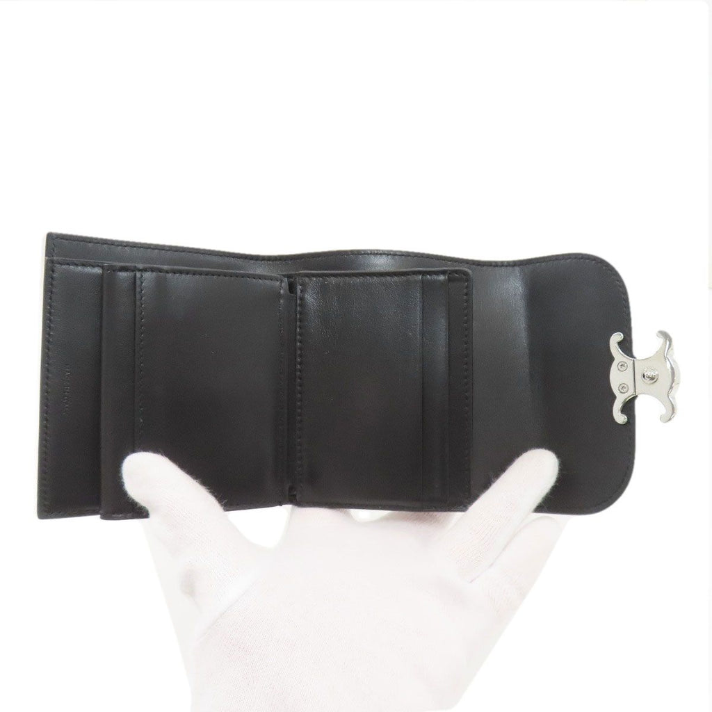 Celine Triomphe Flap Trifold Wallet Leather — view 5
