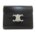 Celine Triomphe Flap Trifold Wallet Leather