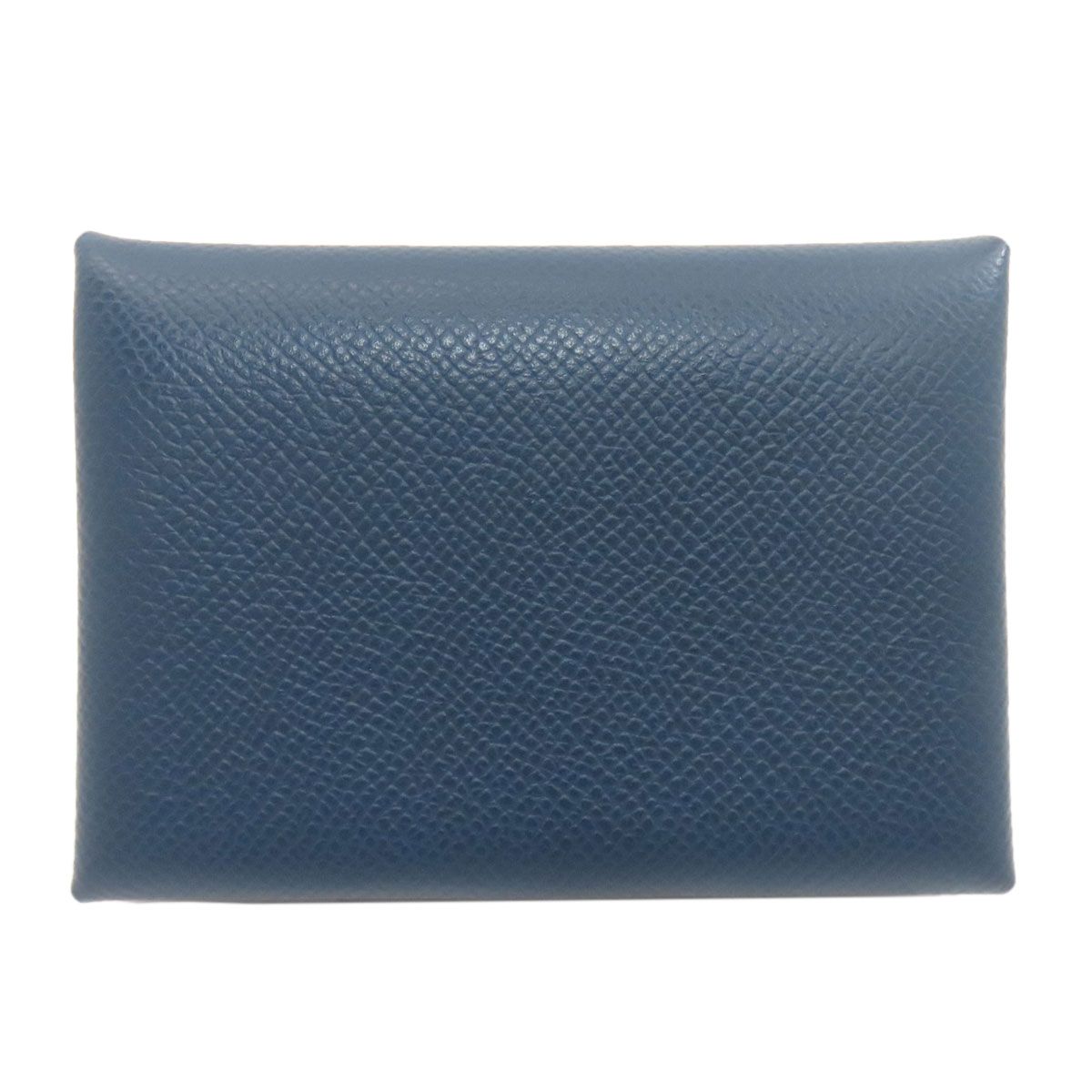 Hermes Calvi Duo Verso Silver Card Case Calf