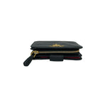 Prada Logo Saffiano Leather Bifold Wallet Mini Billfold Coin Purse Black — view 3