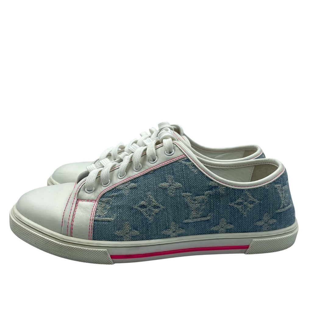 Louis Vuitton Sneakers Denim Monogram White — view 3
