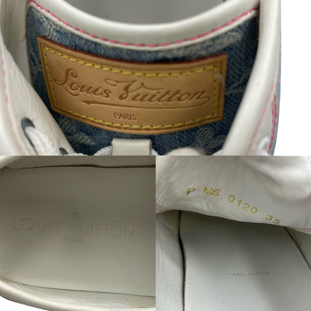 Louis Vuitton Sneakers Denim Monogram White — view 7