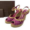 Louis Vuitton Sandals Jute Leather Monogram with Ribbon Purple