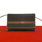 Celine Vintage Macadam Blason Triomphe Pattern Leather Shoulder Bag Pochette