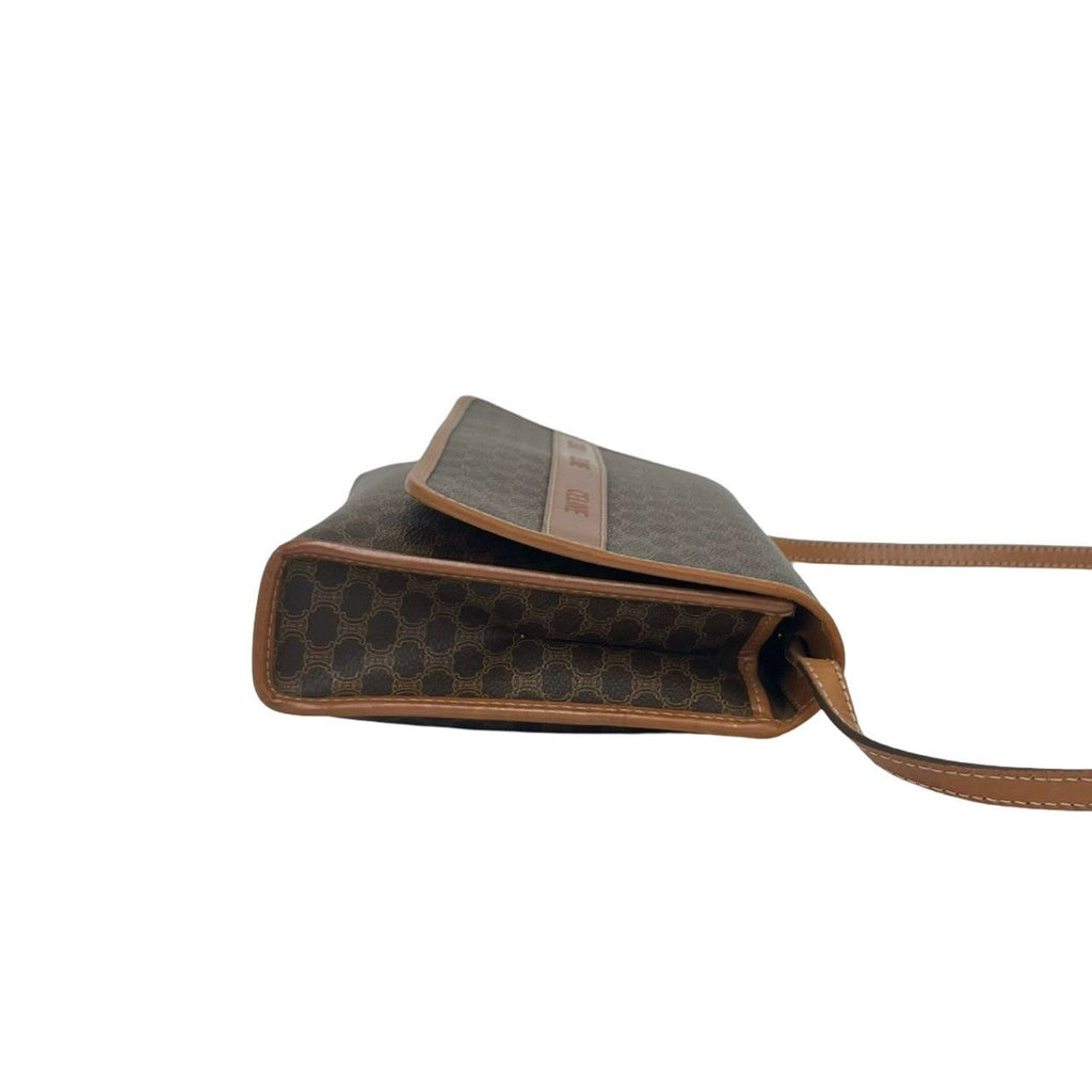 Celine Vintage Macadam Blason Triomphe Pattern Leather Shoulder Bag Pochette — view 6