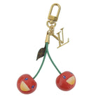 Louis Vuitton Murakami Monogram Back Charm Cherry Red Green Gold Keychain
