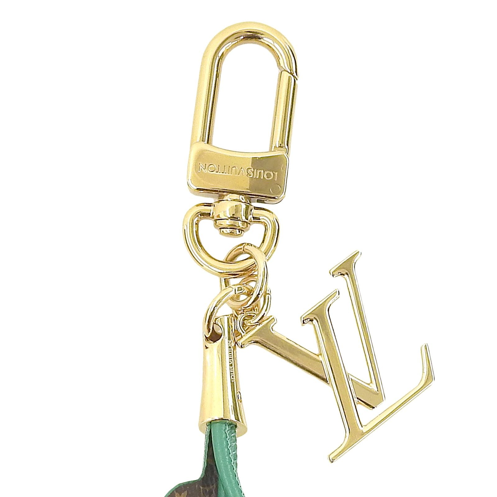 Louis Vuitton Murakami Monogram Back Charm Cherry Red Green Gold Keychain — view 5