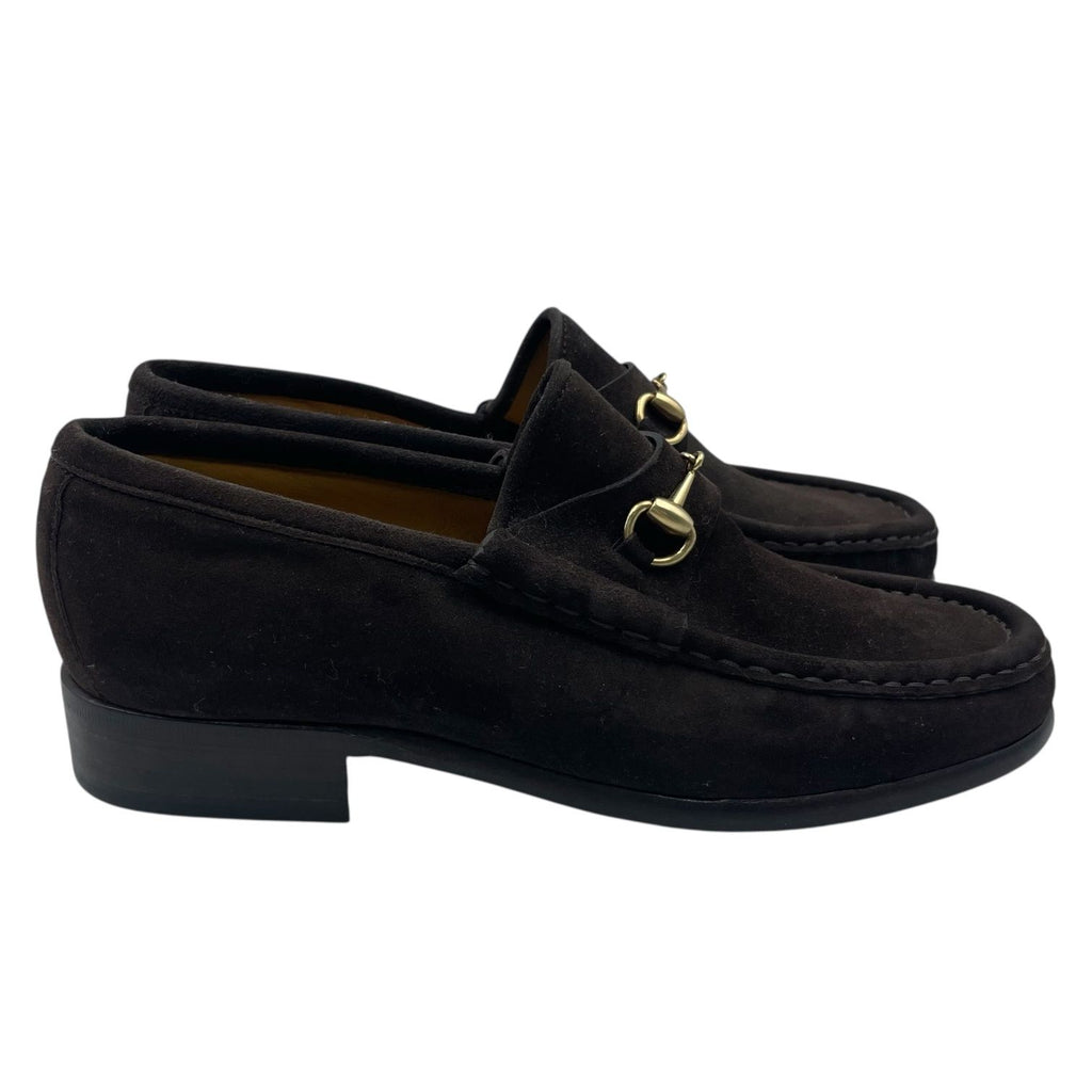Gucci Loafers Suede Brown with Metal — view 3