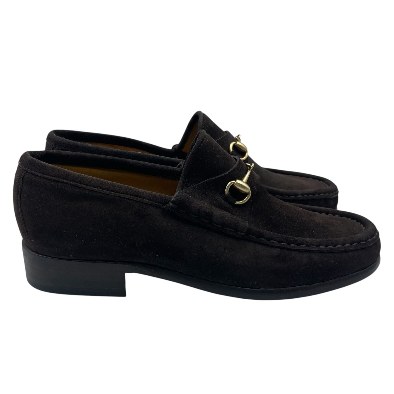 Gucci Loafers Suede Brown with Metal — view 3