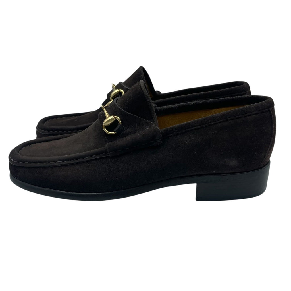 Gucci Loafers Suede Brown with Metal — view 2