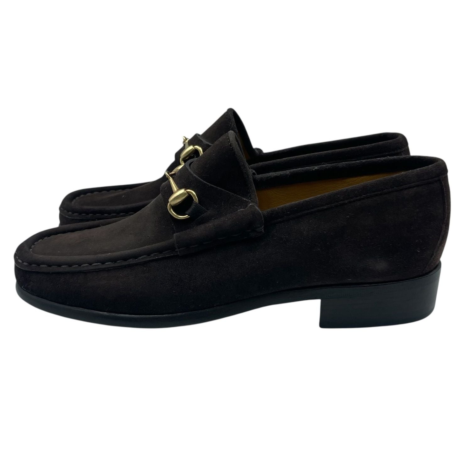 Gucci Loafers Suede Brown with Metal — view 2