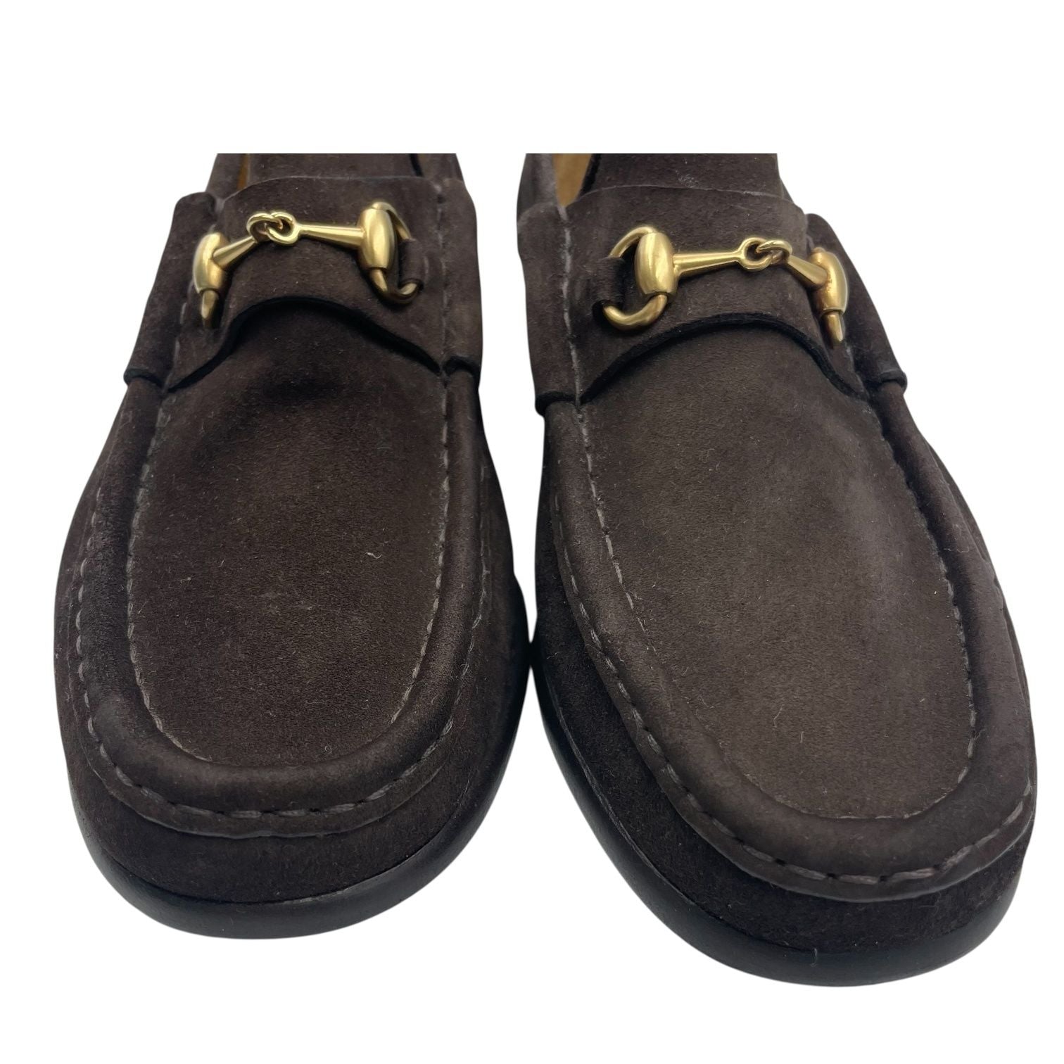 Gucci Loafers Suede Brown with Metal — view 5