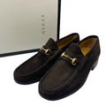 Gucci Loafers Suede Brown with Metal