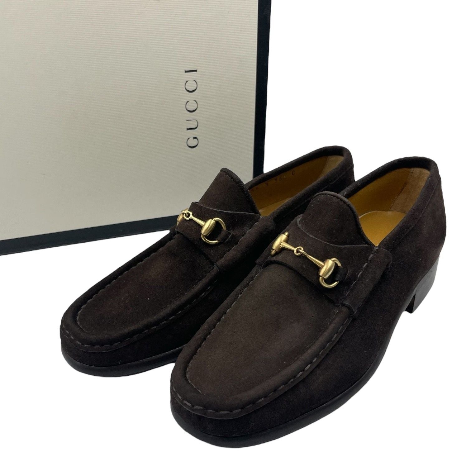 Gucci Loafers Suede Brown with Metal