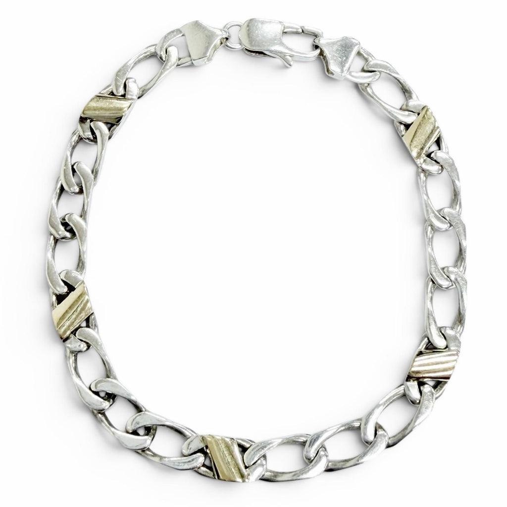 Tiffany & Co Figaro 925 750 Chain Bracelet 19 cm Silver Gold Recommended