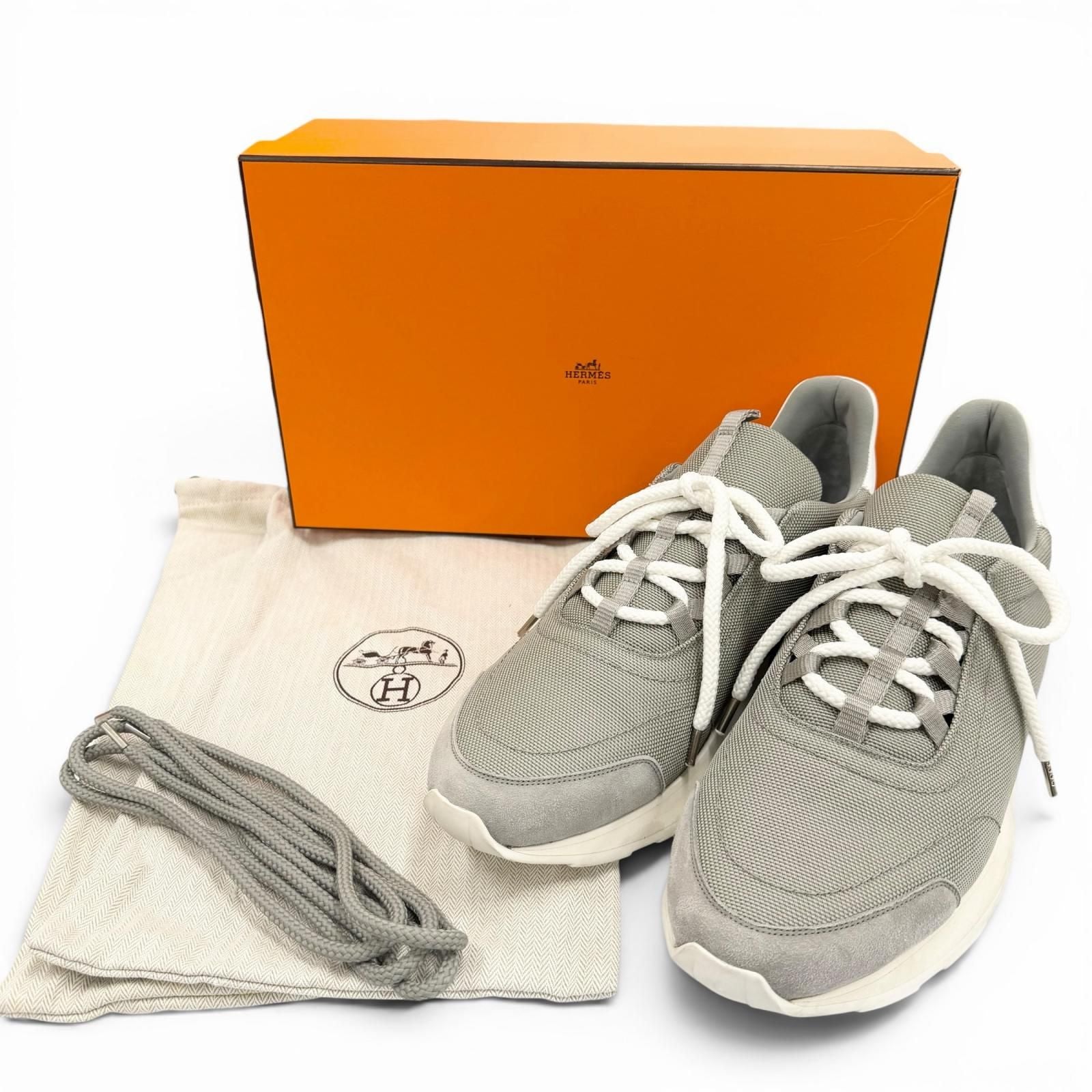 Hermes Miles Nylon Leather Different Sneaker — view 2
