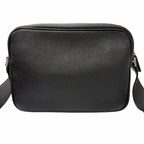 Prada Leather Triangle Logo Plate Crossbody Shoulder Bag Black Recommended — view 3