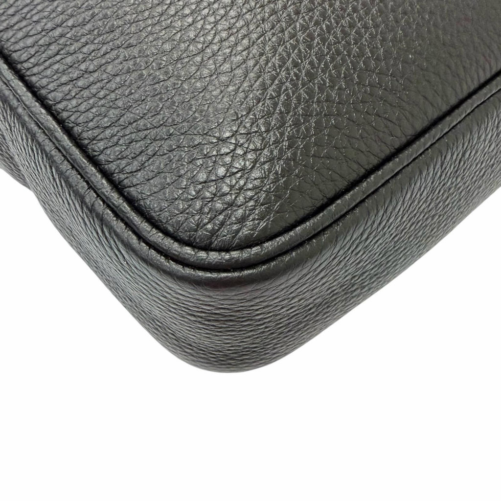 Prada Leather Triangle Logo Plate Crossbody Shoulder Bag Black Recommended — view 6