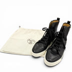 Hermes Leather Logo Side Zip Lace Up High Cut Sneakers Black — view 2