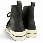 Hermes Leather Logo Side Zip Lace Up High Cut Sneakers Black — view 5