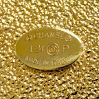 Chanel CC Logo Denim Brooch Gold Indigo Blue Recommended — view 5