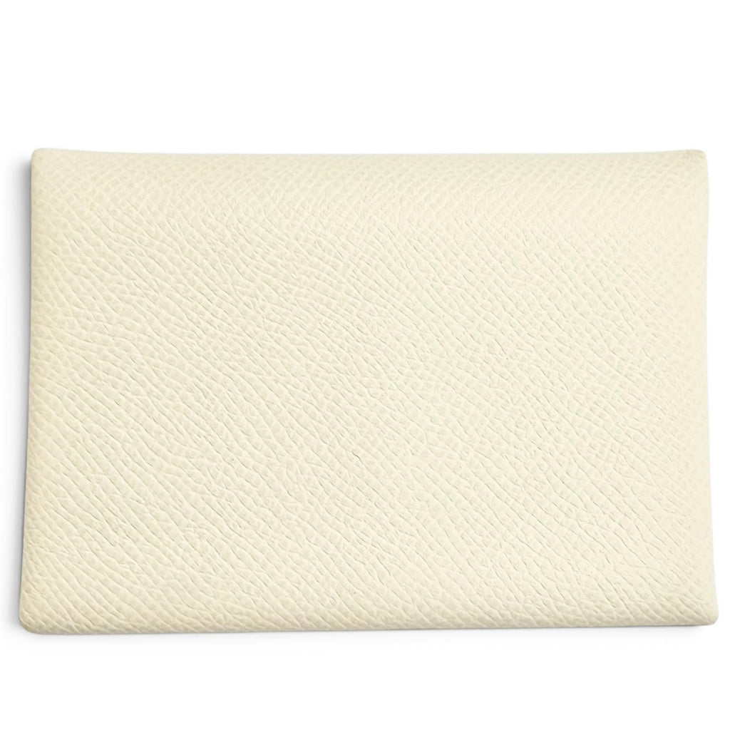Hermes Calvi Duo Veau Epsom Cles Silver Compact Wallet Coin Case